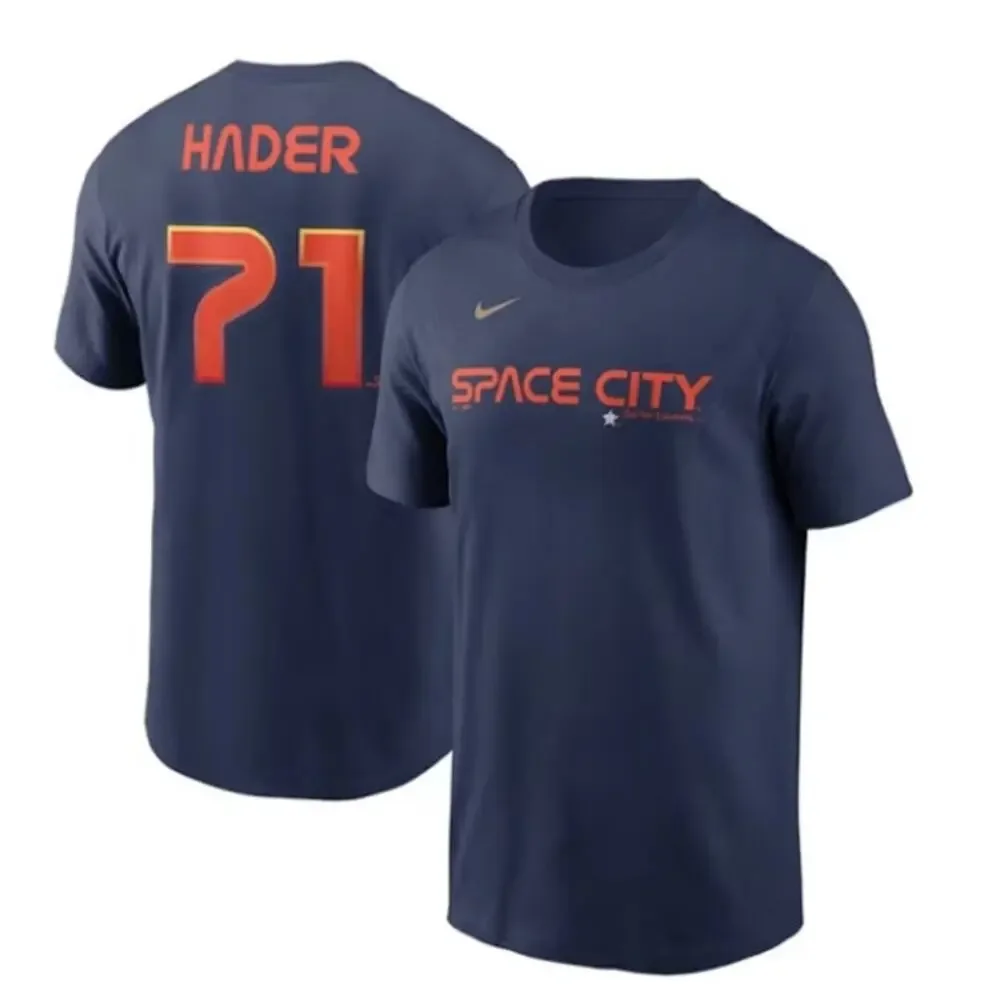 NIKE Women's Josh Hader Houston City Connect Player T Shirt Medium Navy NWT